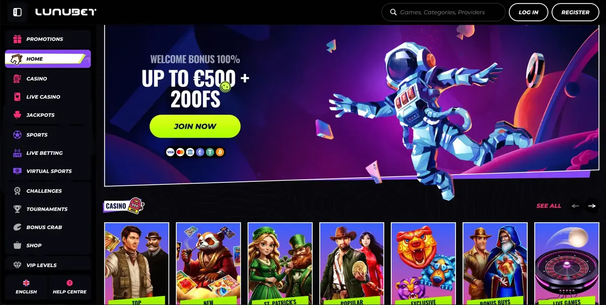 LunuBet Bildschirmfoto 1